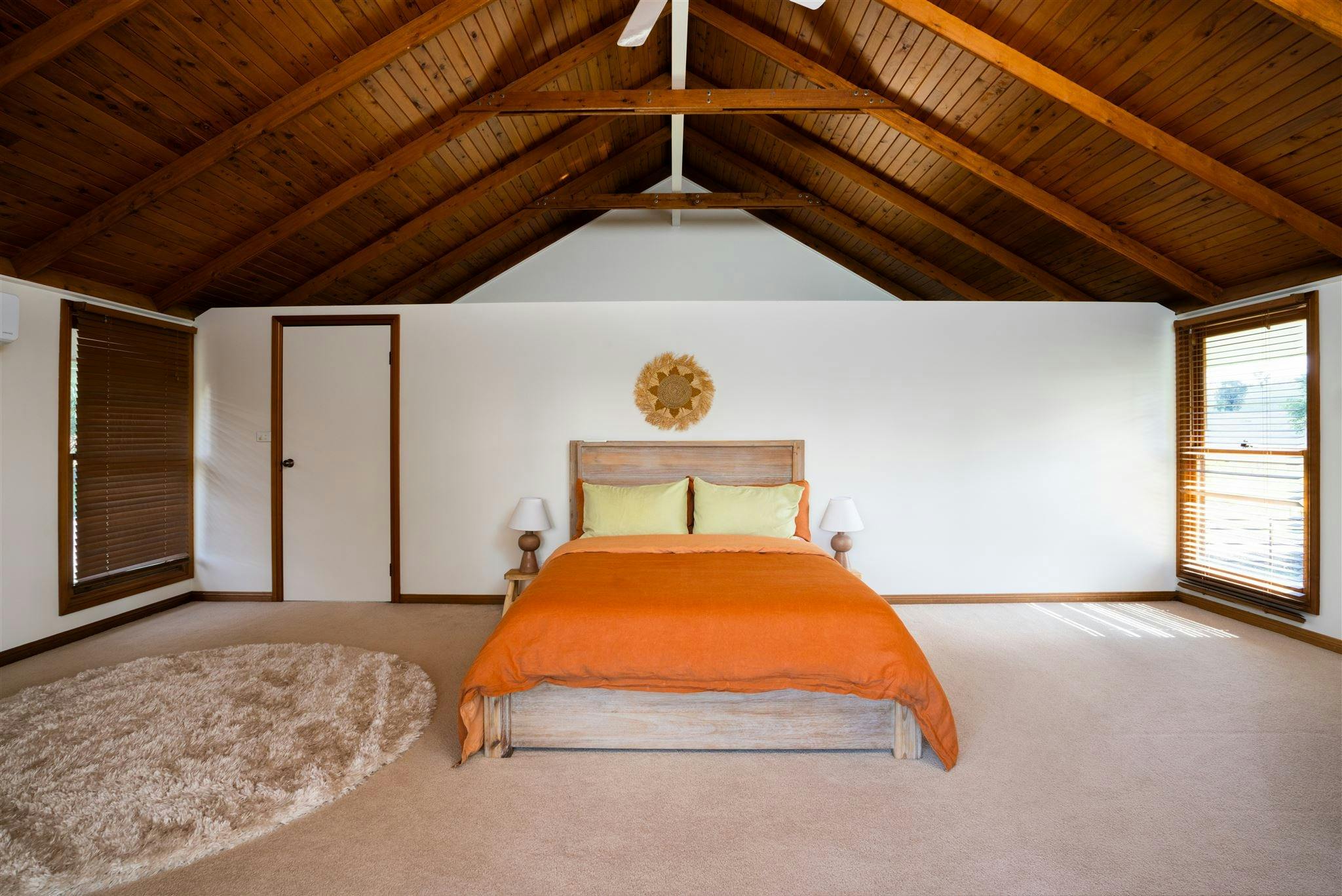 Queen bed, upstairs room