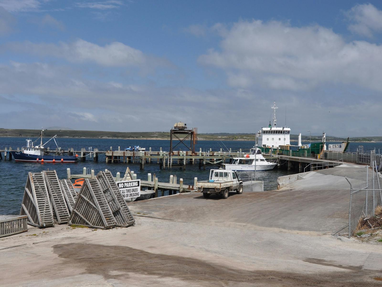 Lady Barron Wharf working port Flinders Island Tasmania