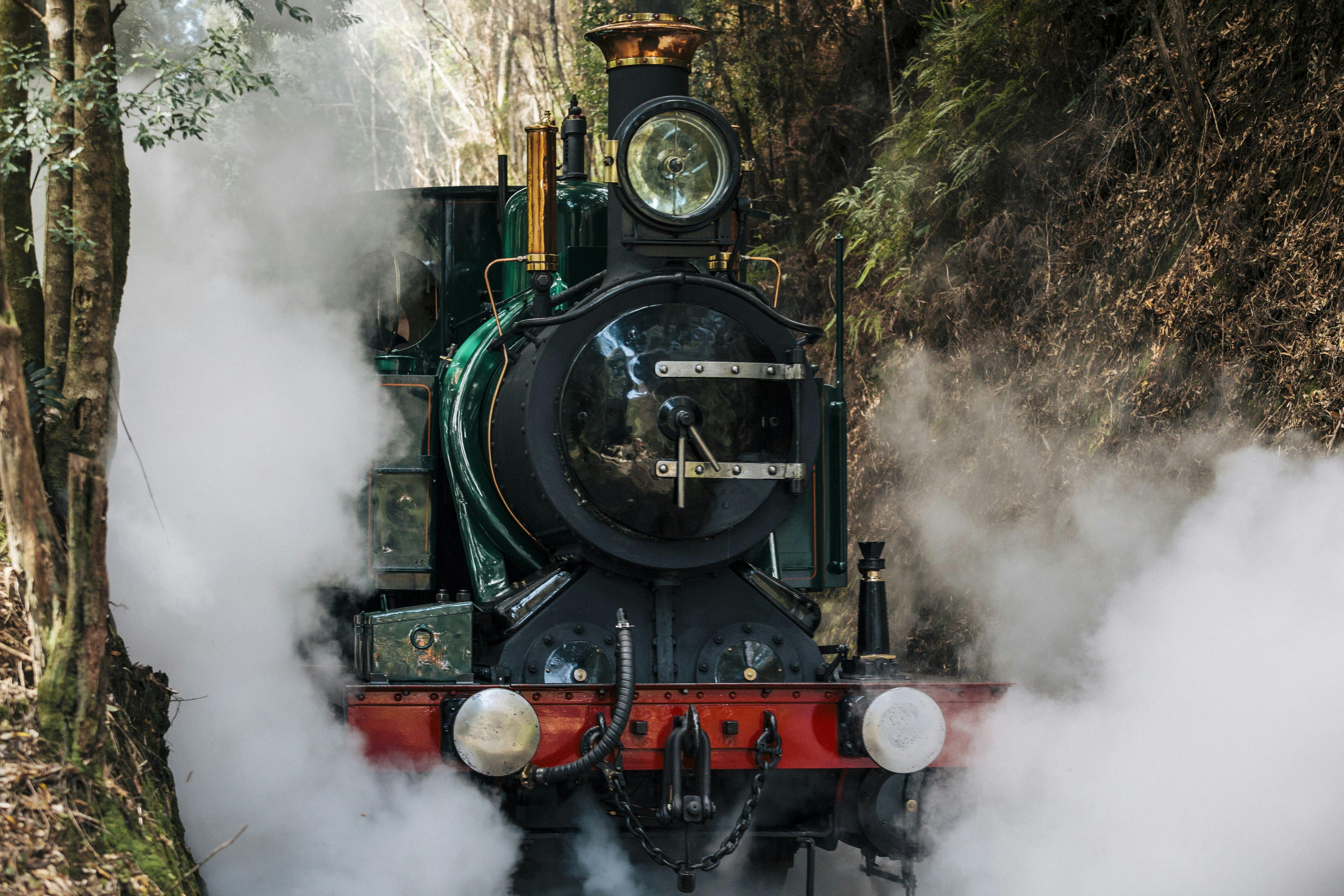 Steam locomotive lets off steam