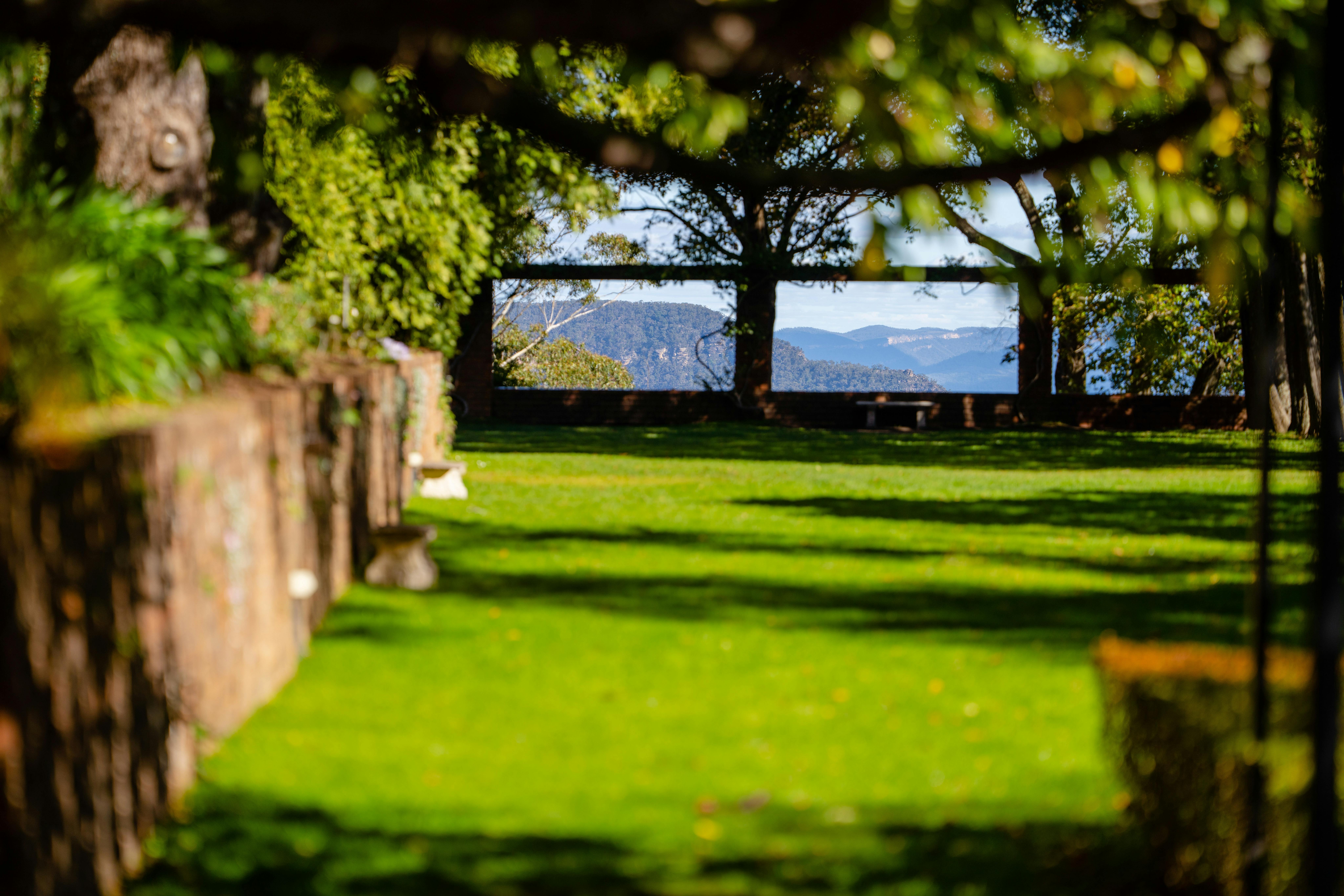 Studi Terrace in autumn, with the Jamison Valley views below