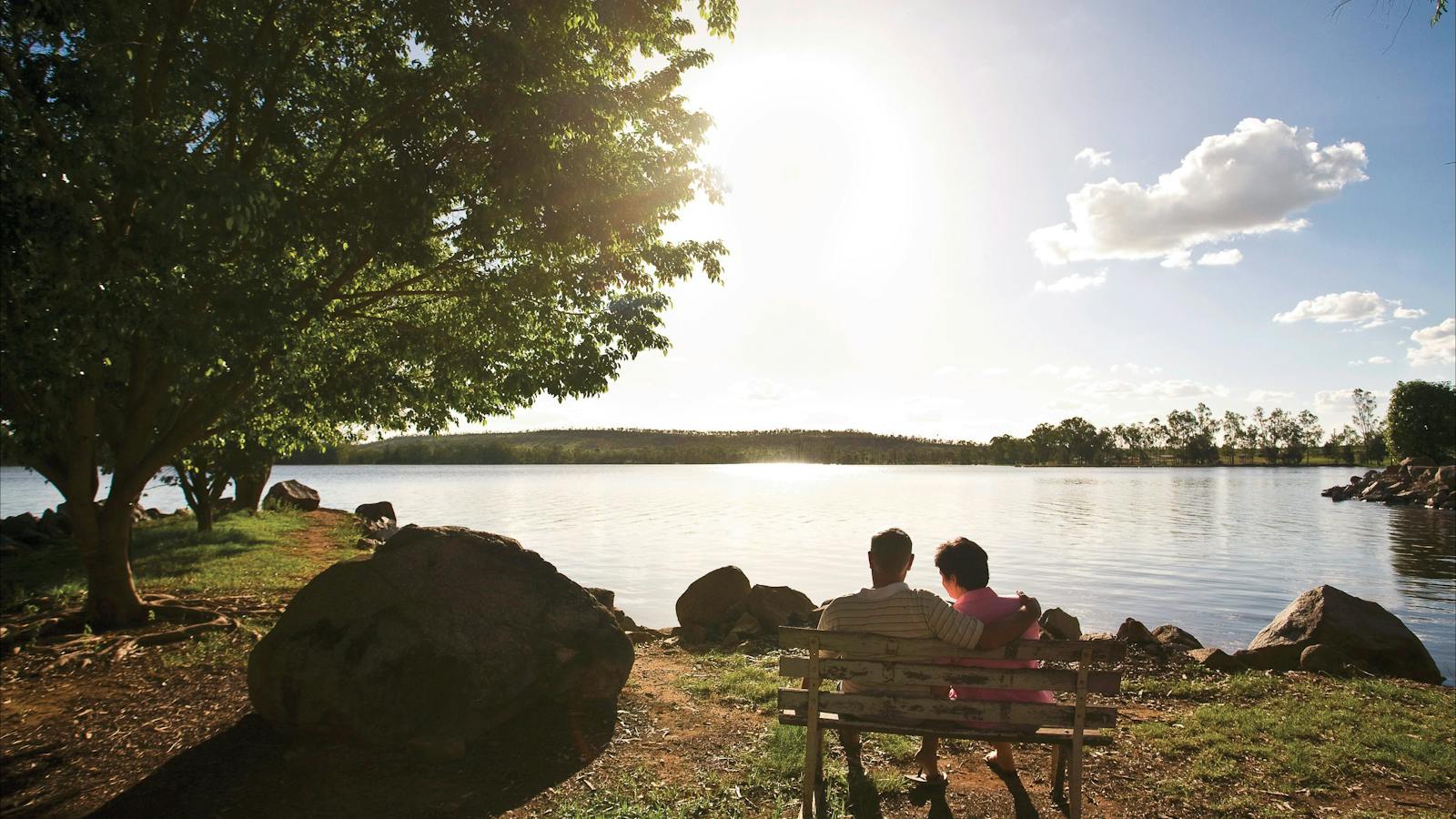 Enjoy the serenity of an inland dam.