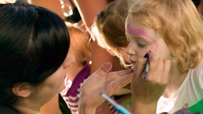 Children getting their faces painted