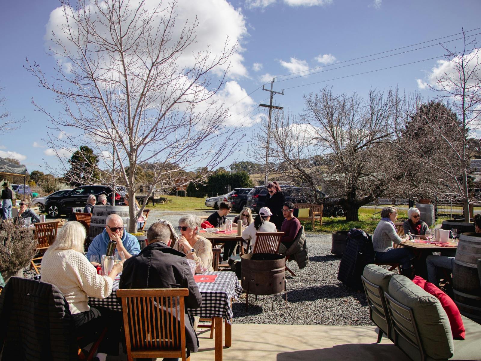 Dindima Wine, crowd dining.