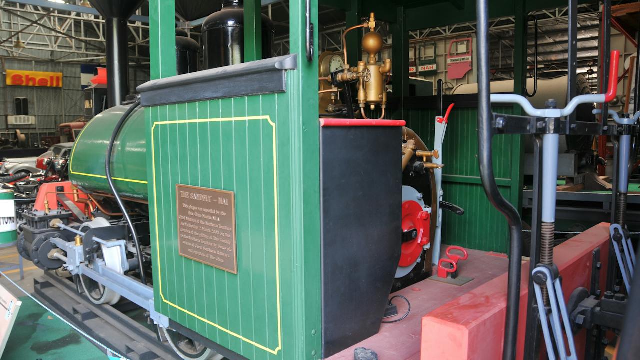 Detail of the steam locomotive.