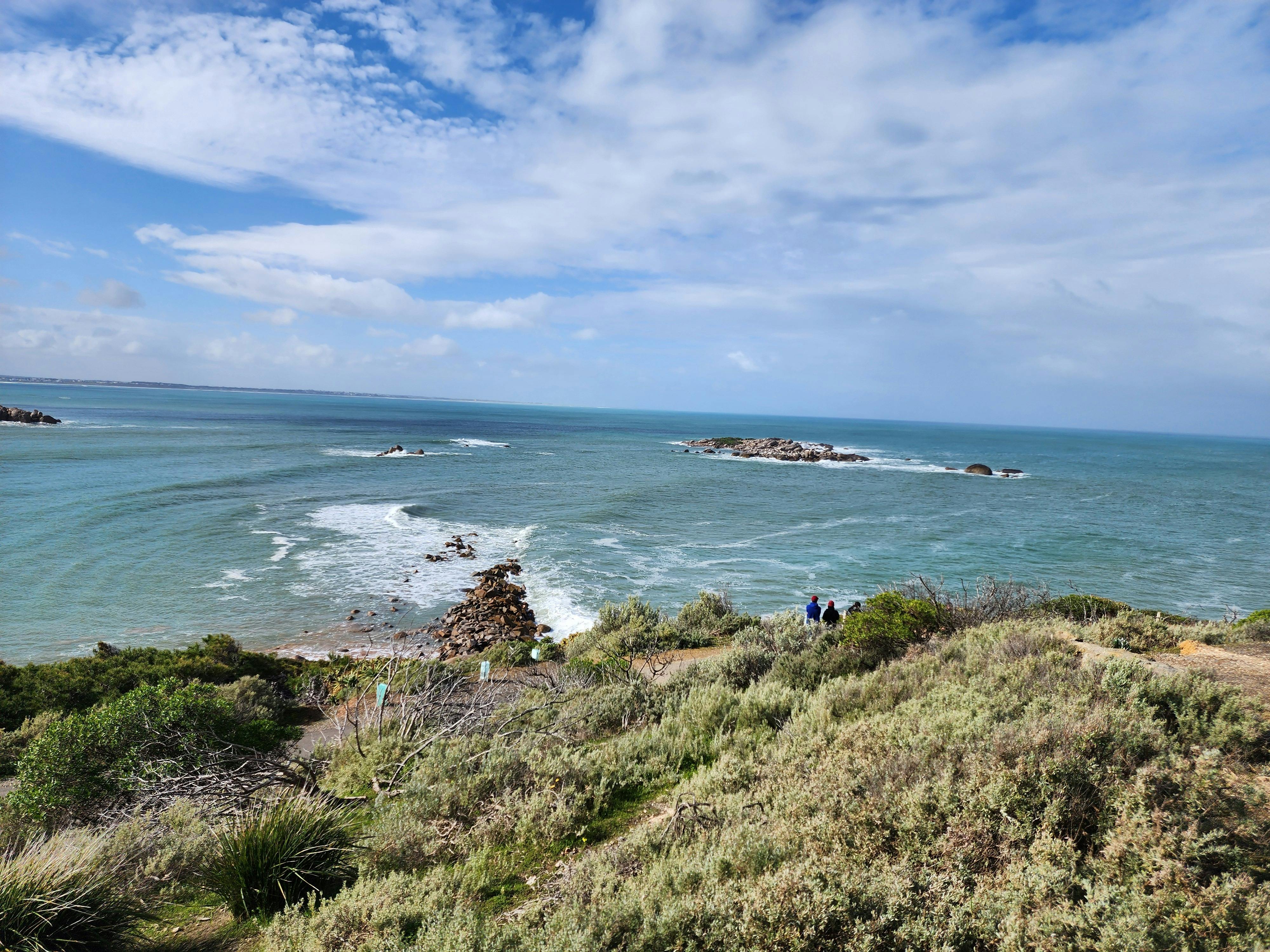 View over coast and islands from Port Elliot Lookout