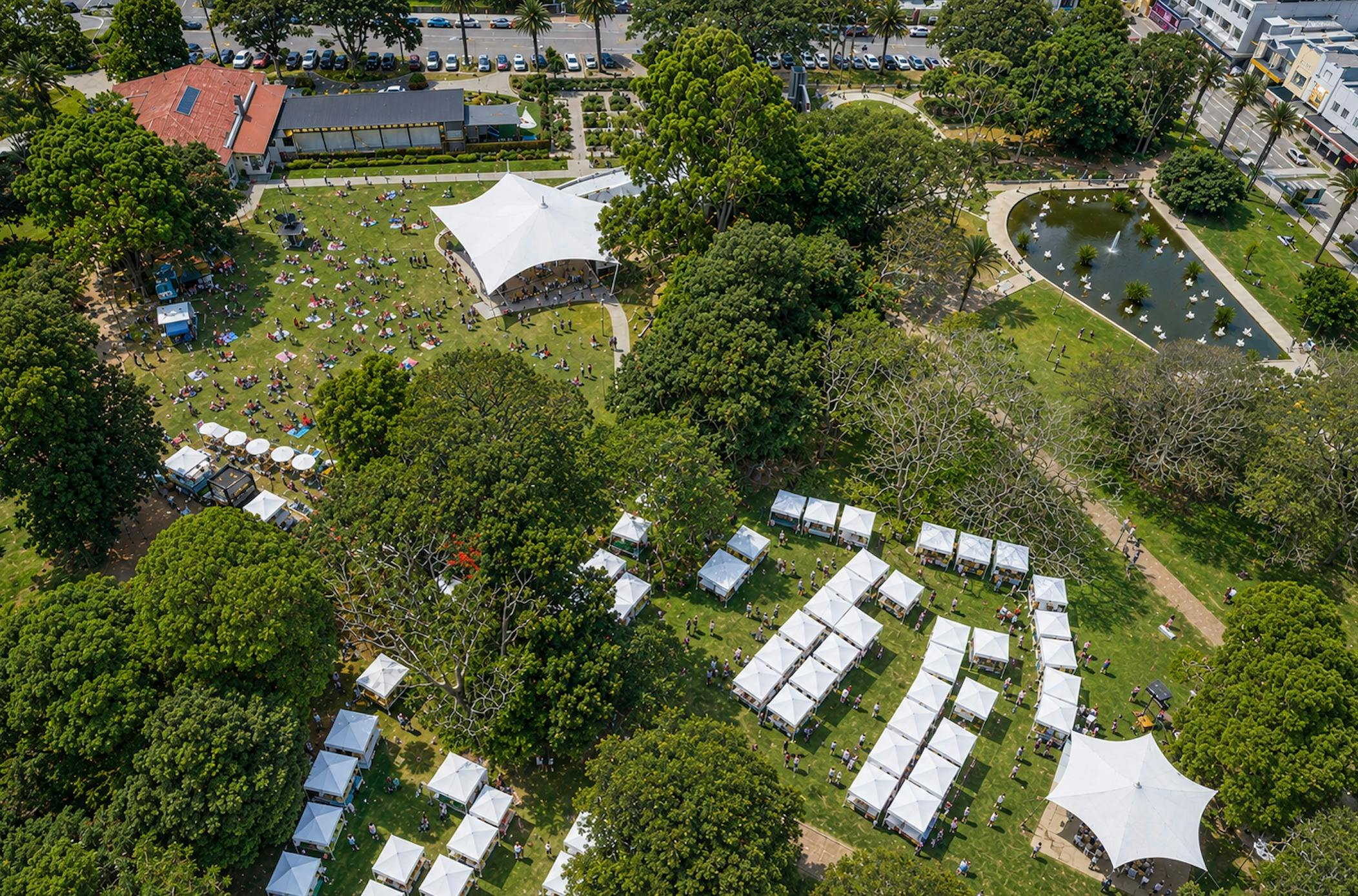 Drone shot of Burwood Markets