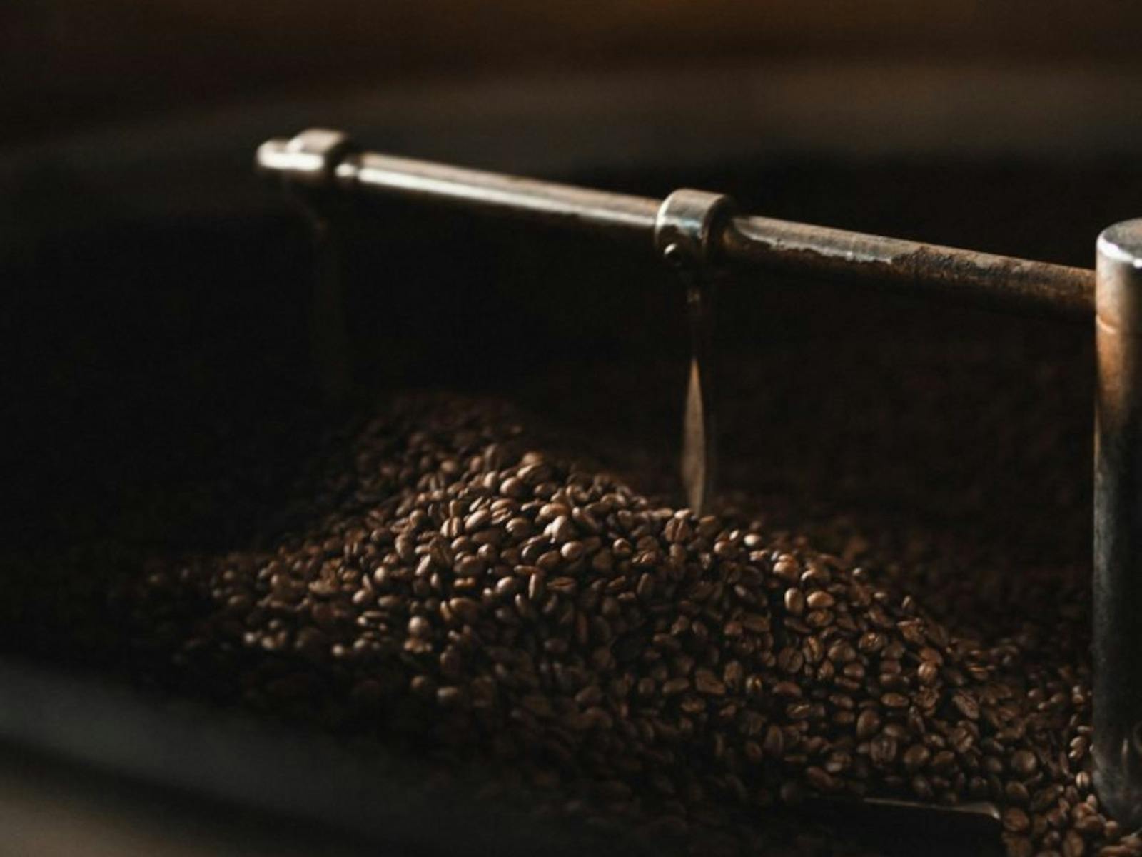 Coffee in a roaster