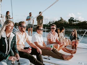 Best tour in Coffin Bay, sunset cruise with friends, dolphin watching, seafood and wine.