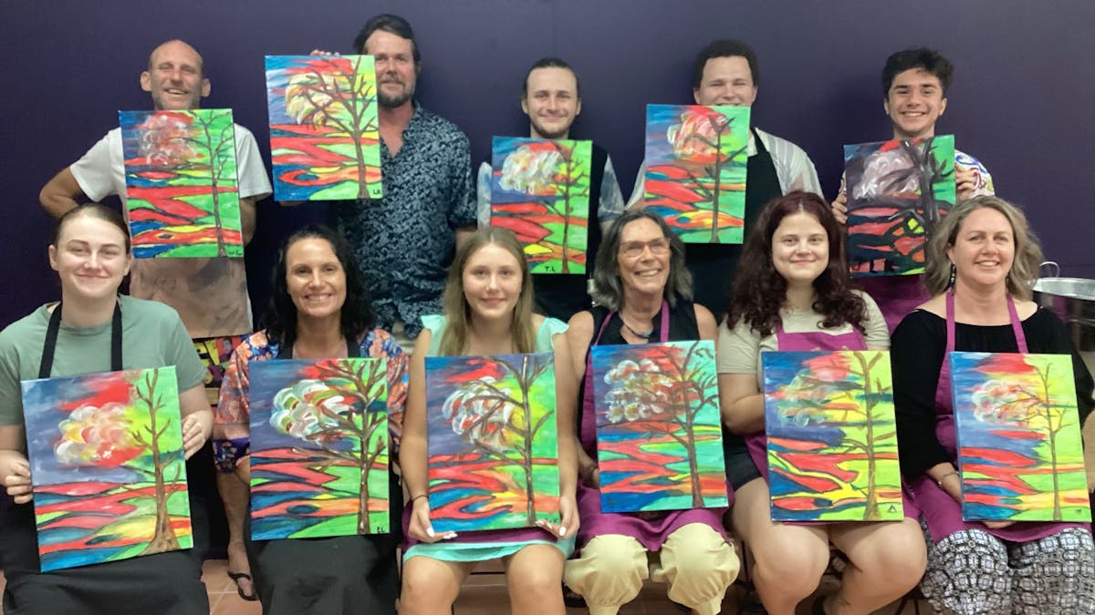 None of these people had ever painted before.  The session was full of fun and laughter.