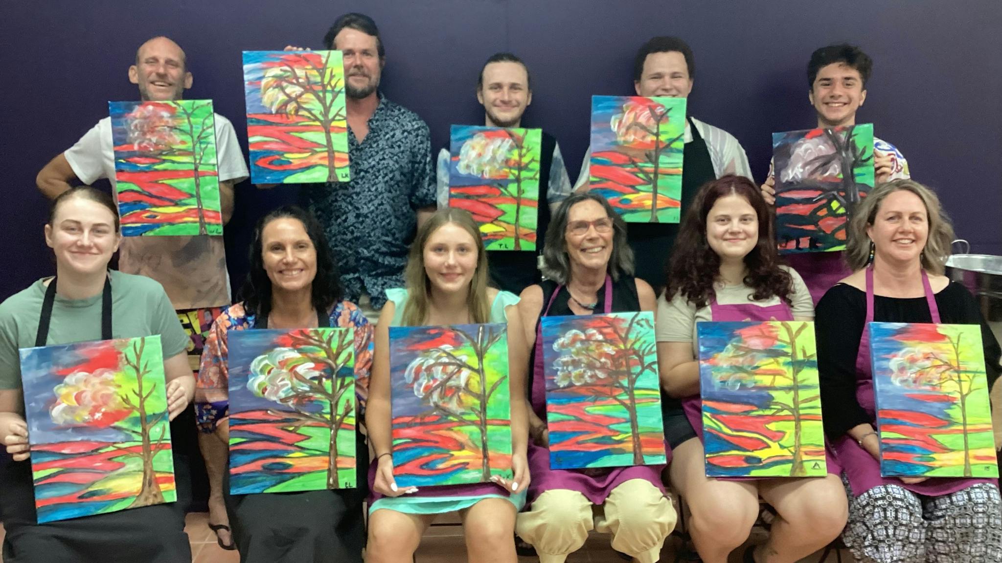 None of these people had ever painted before. The session was full of fun and laughter. None of these people had ever painted before. The session was full of fun and laughter.