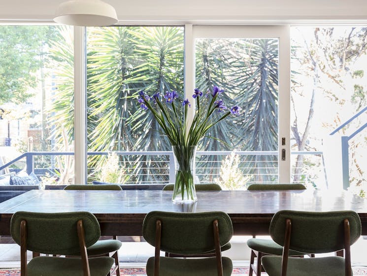 You'll love the light filled dining area with lovely views