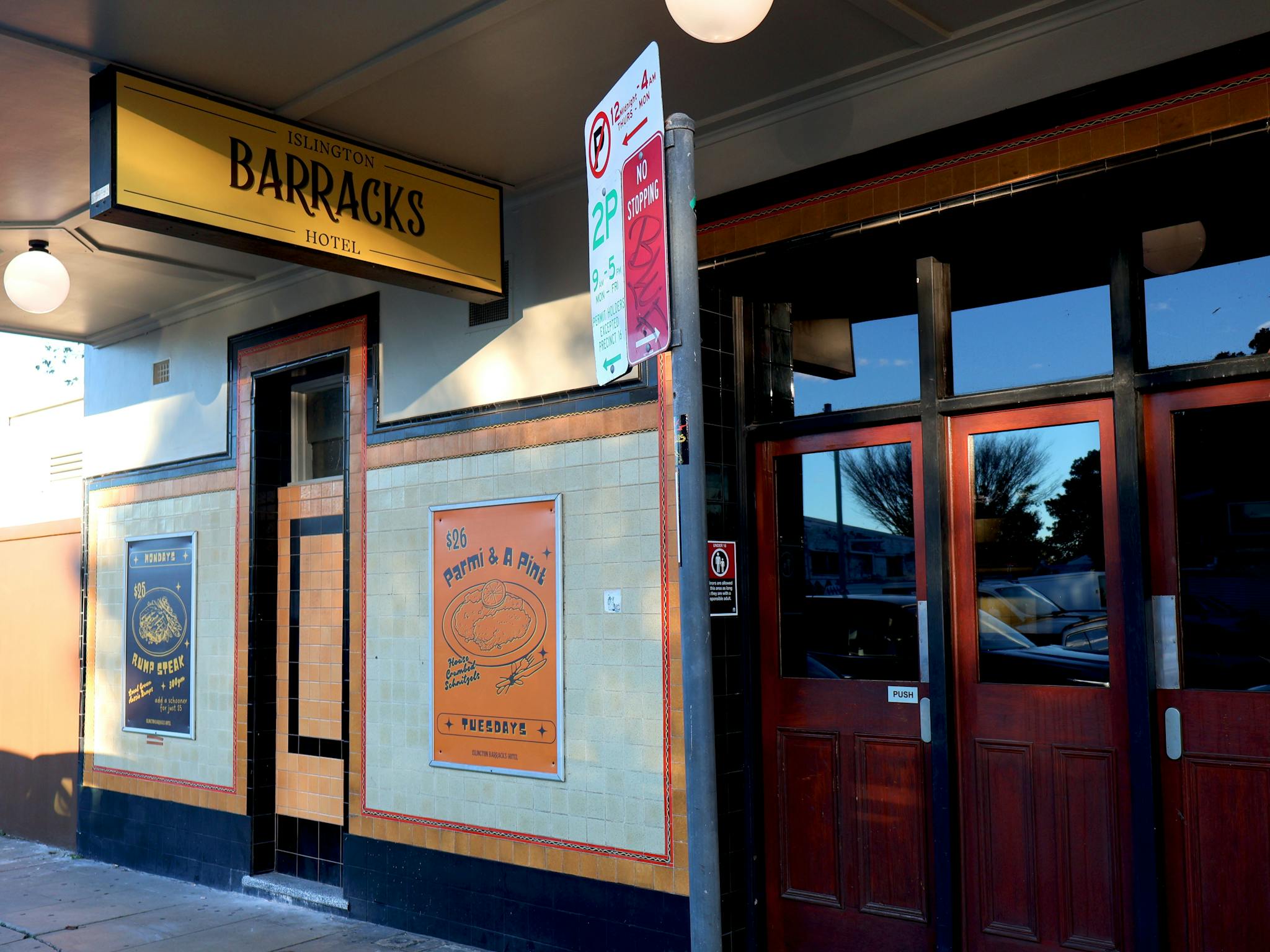 Islington Barracks Hotel Signage