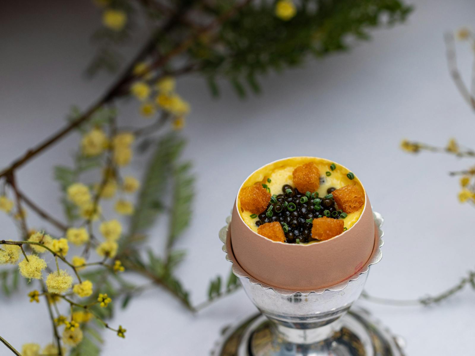 sweet corn espuma, caviar