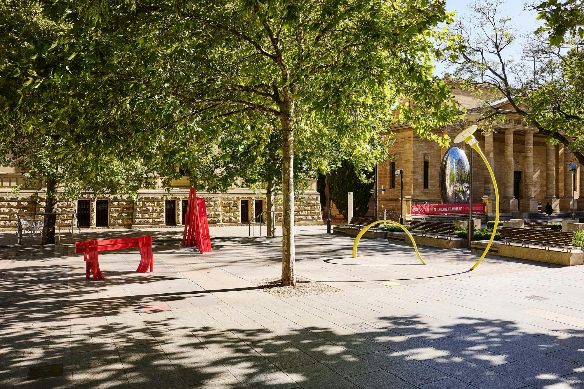 Jeppen Hein installation, North Terrace, Adelaide