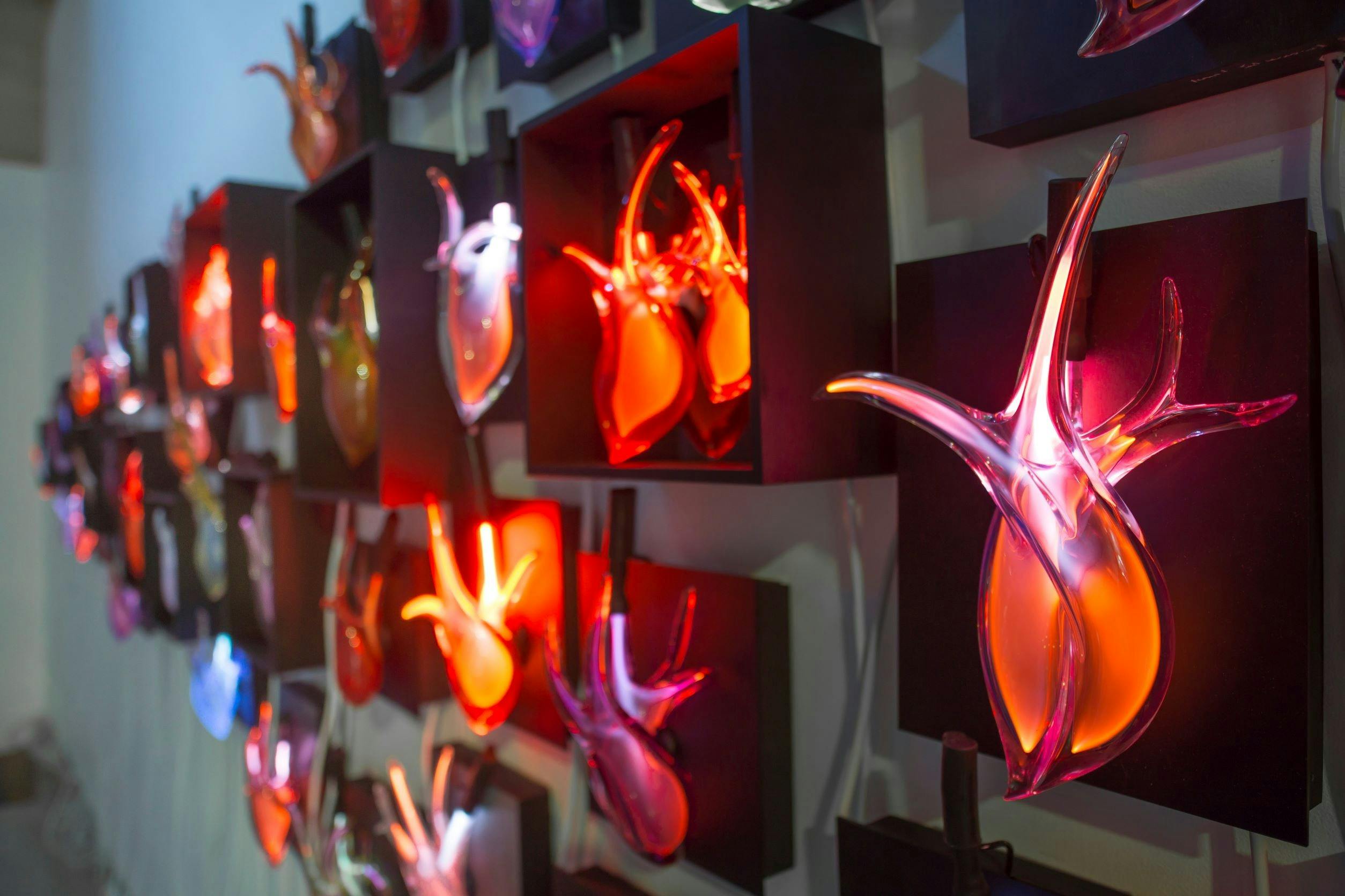 Harriet Schwarzrock neon filled blown glass