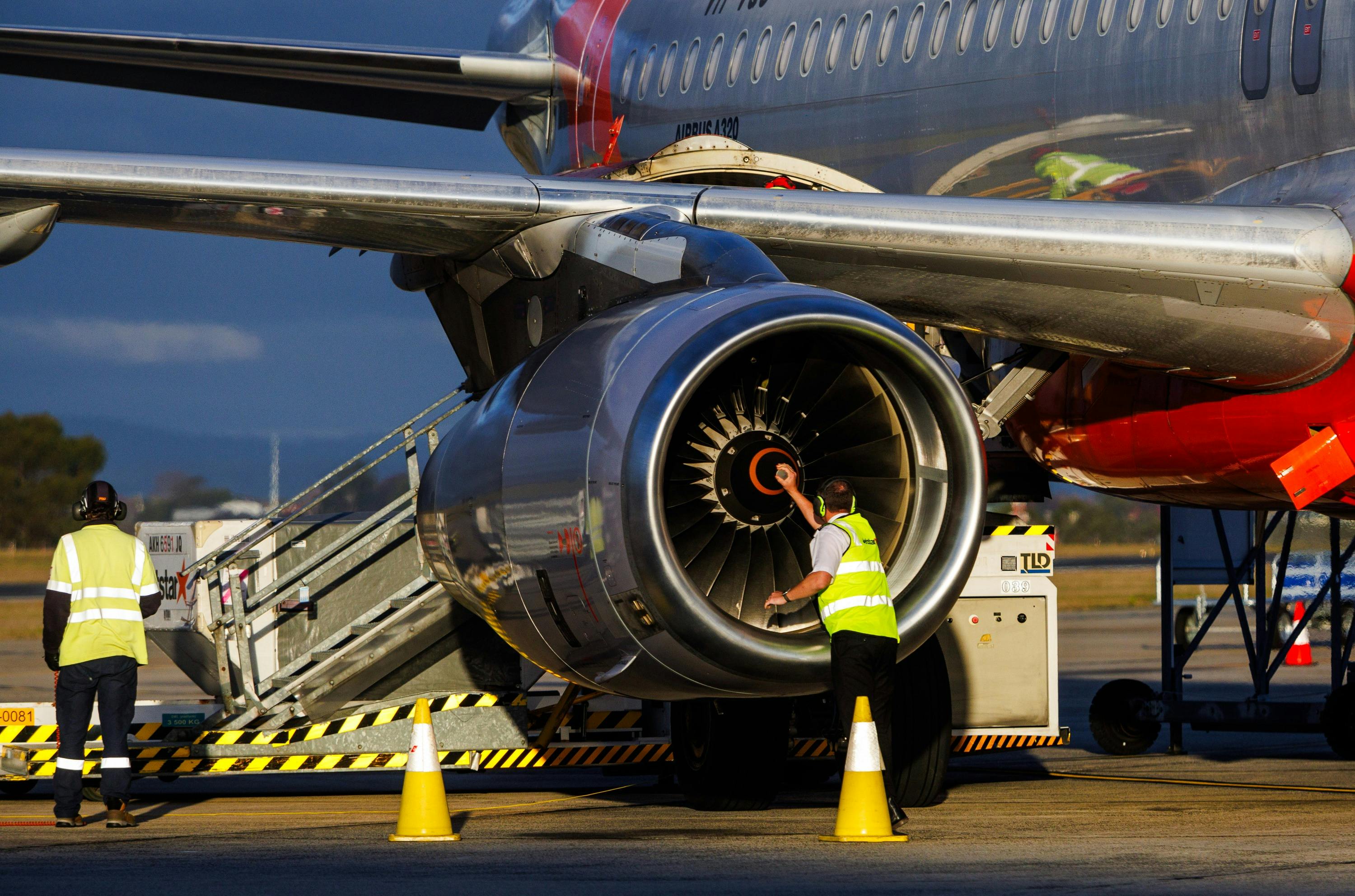 engineer checking aircraft