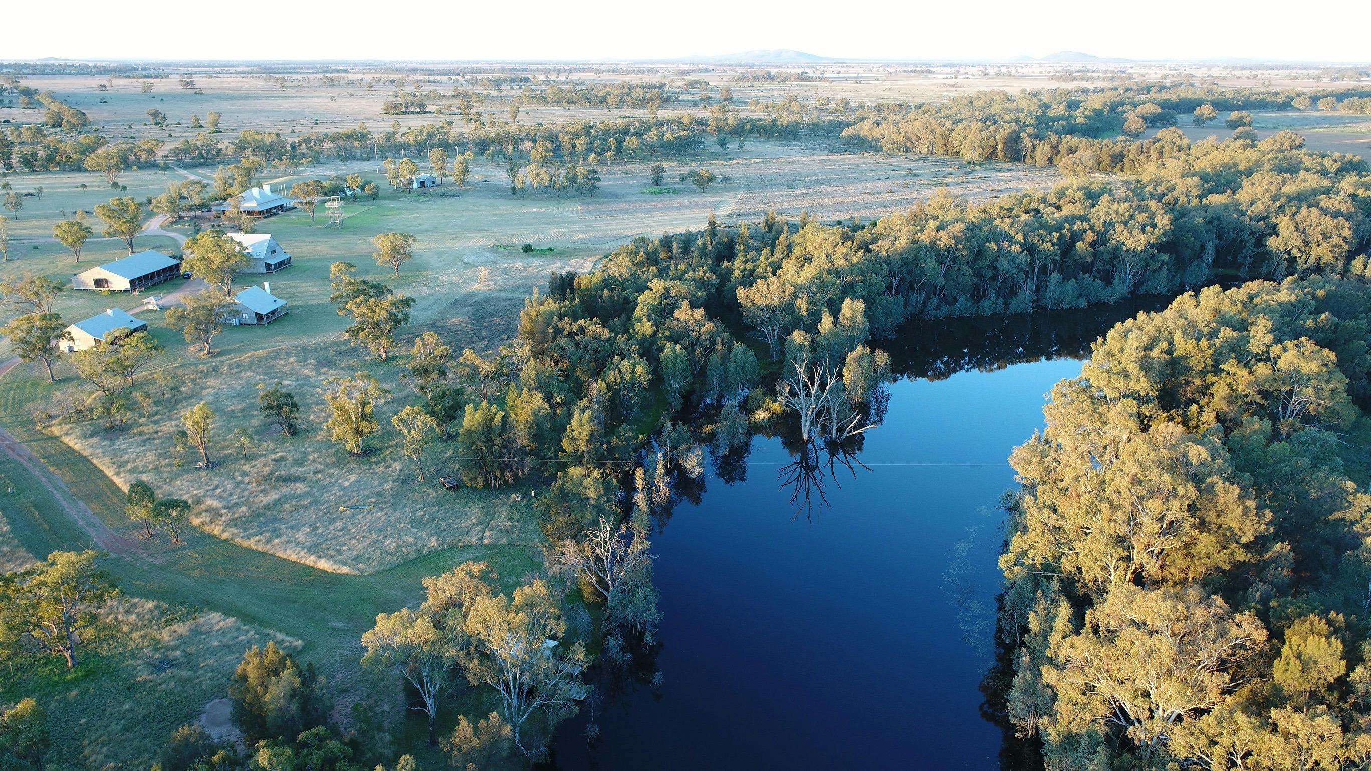 Yarrabandai Creek looking up to the accommodation to the Homestead