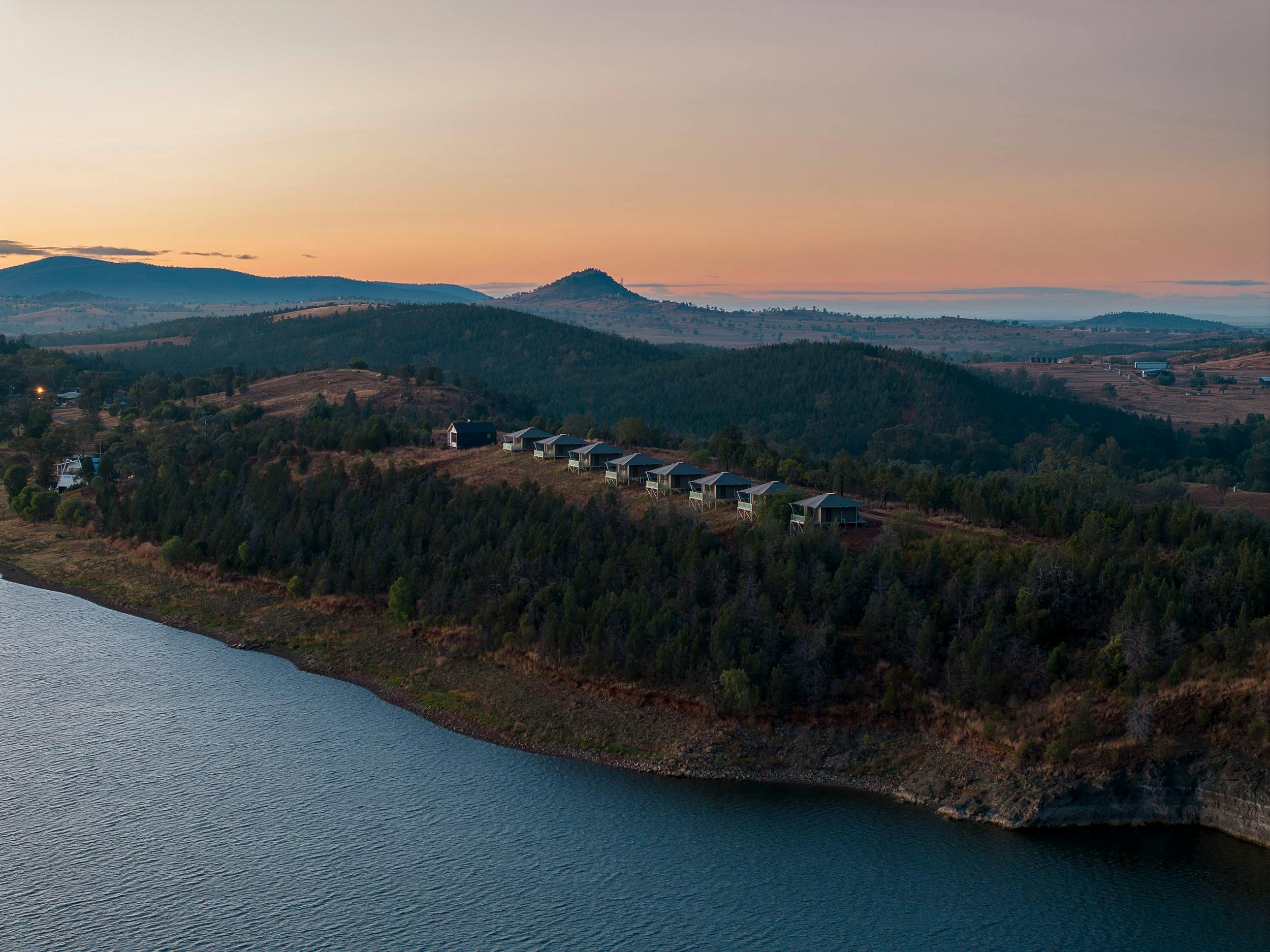 ワイルダーラックス レイク キーピット - テントの航空写真