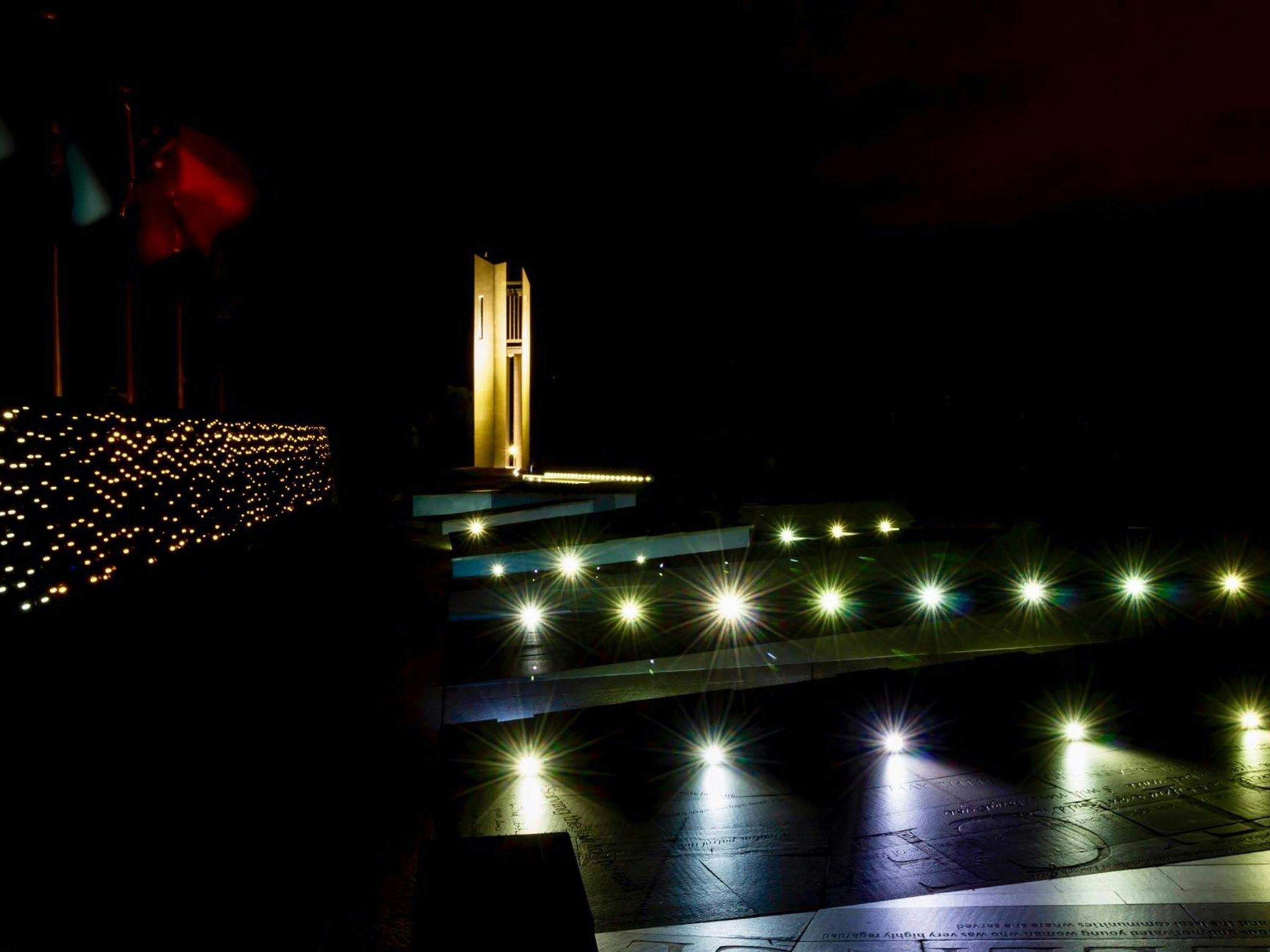 National Police Memorial at night