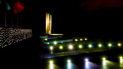 National Police Memorial at night