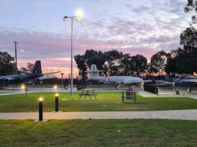 A Canberra Bomber, Meteor and Macchi aircraft on static display at RAAF Base Wagga