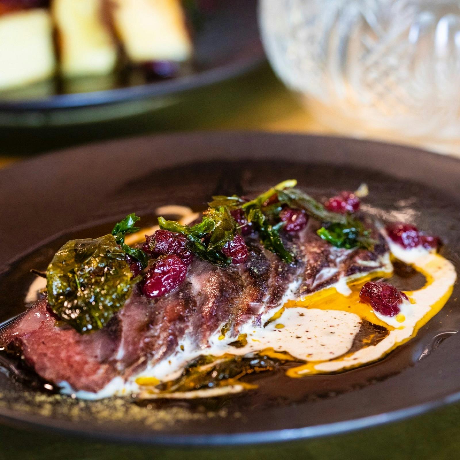 Deliciously sliced steak