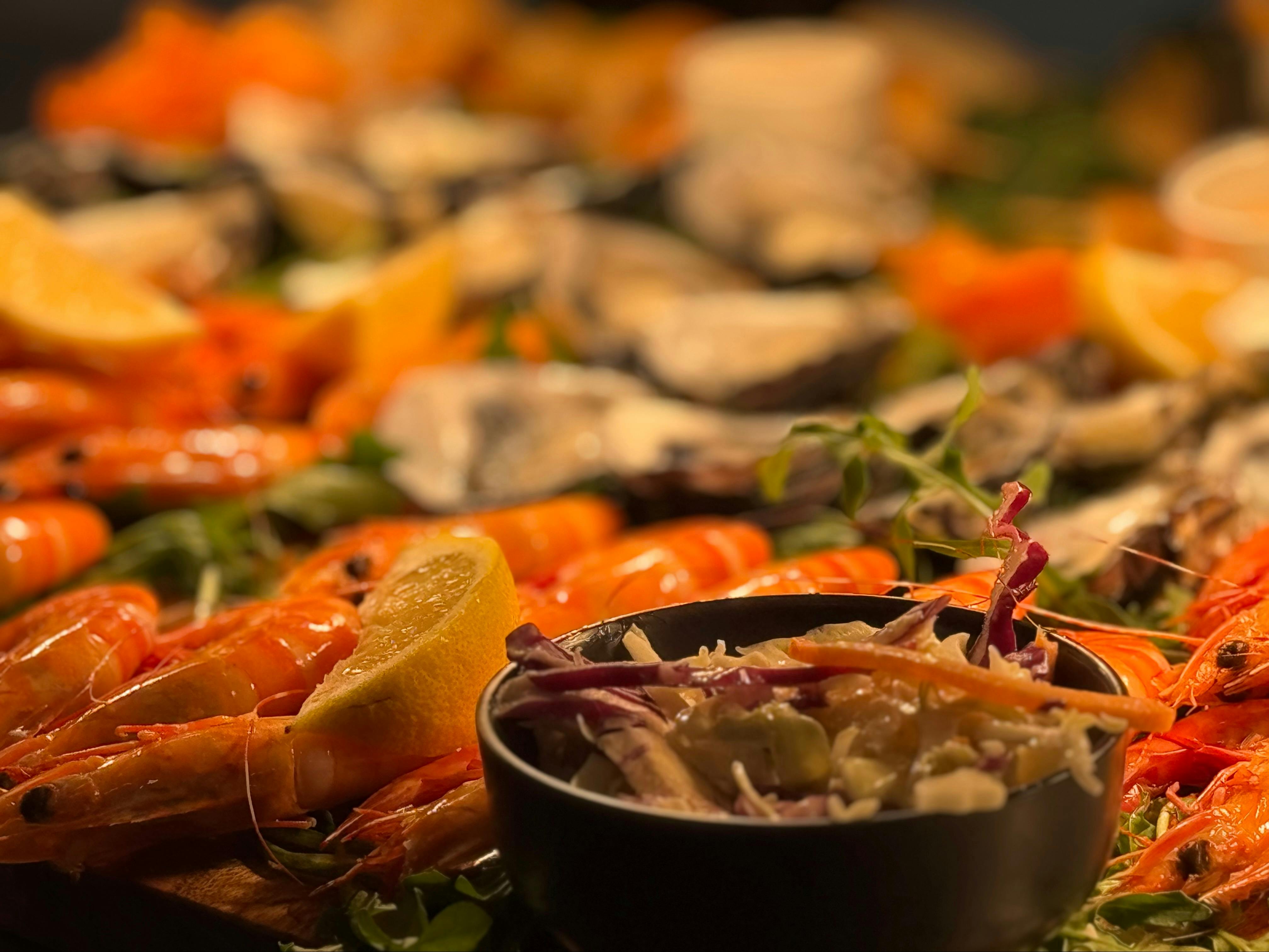 Oysters and Prawns
