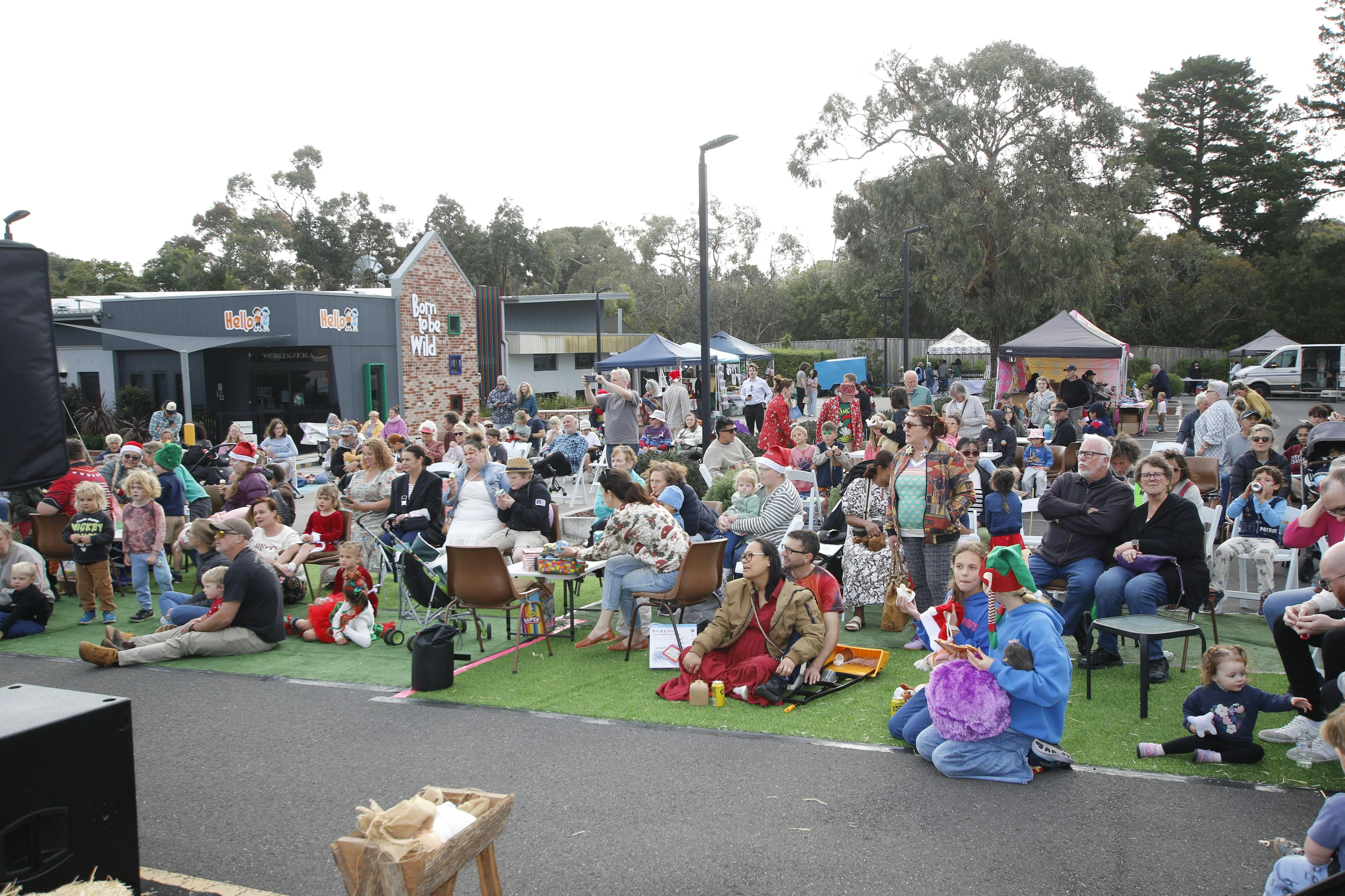 Crowd enjoying the carols