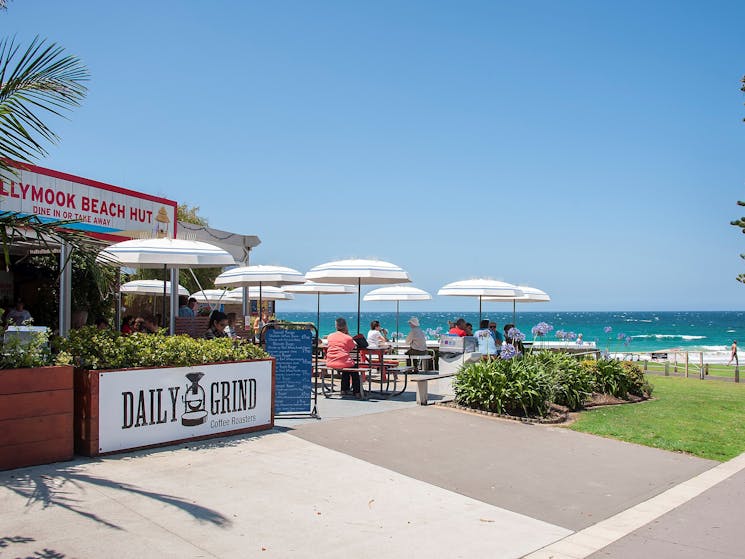 Beach Hut Cafe - across the road, open 7 days