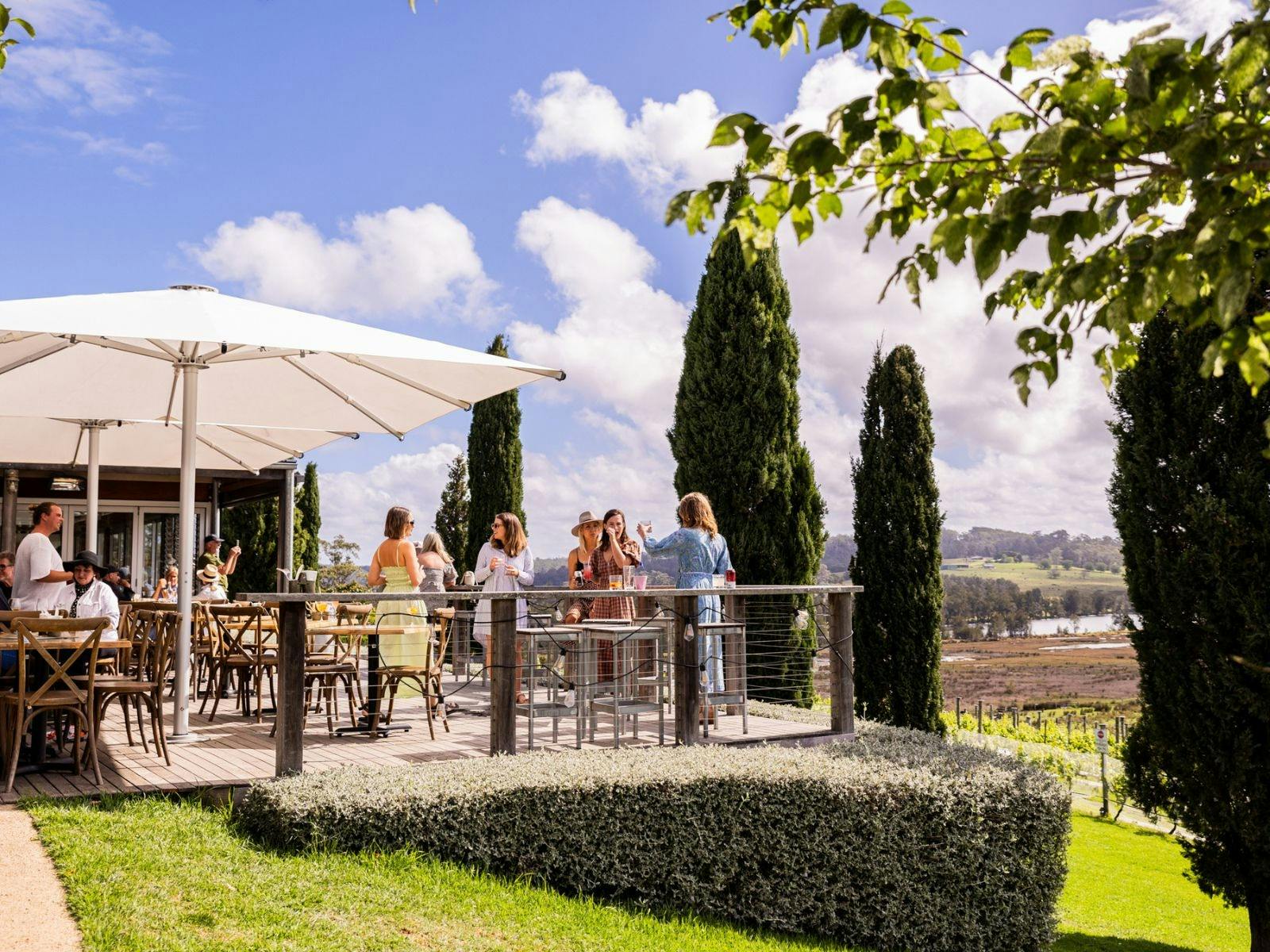 Casual Alfresco Style Dining in the Sunshine with great views at Cupitt's Estate Ulladulla NSW