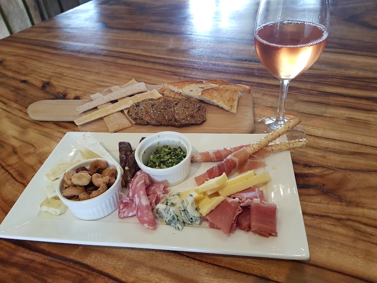 Delicious cheese and charcuterie platter
