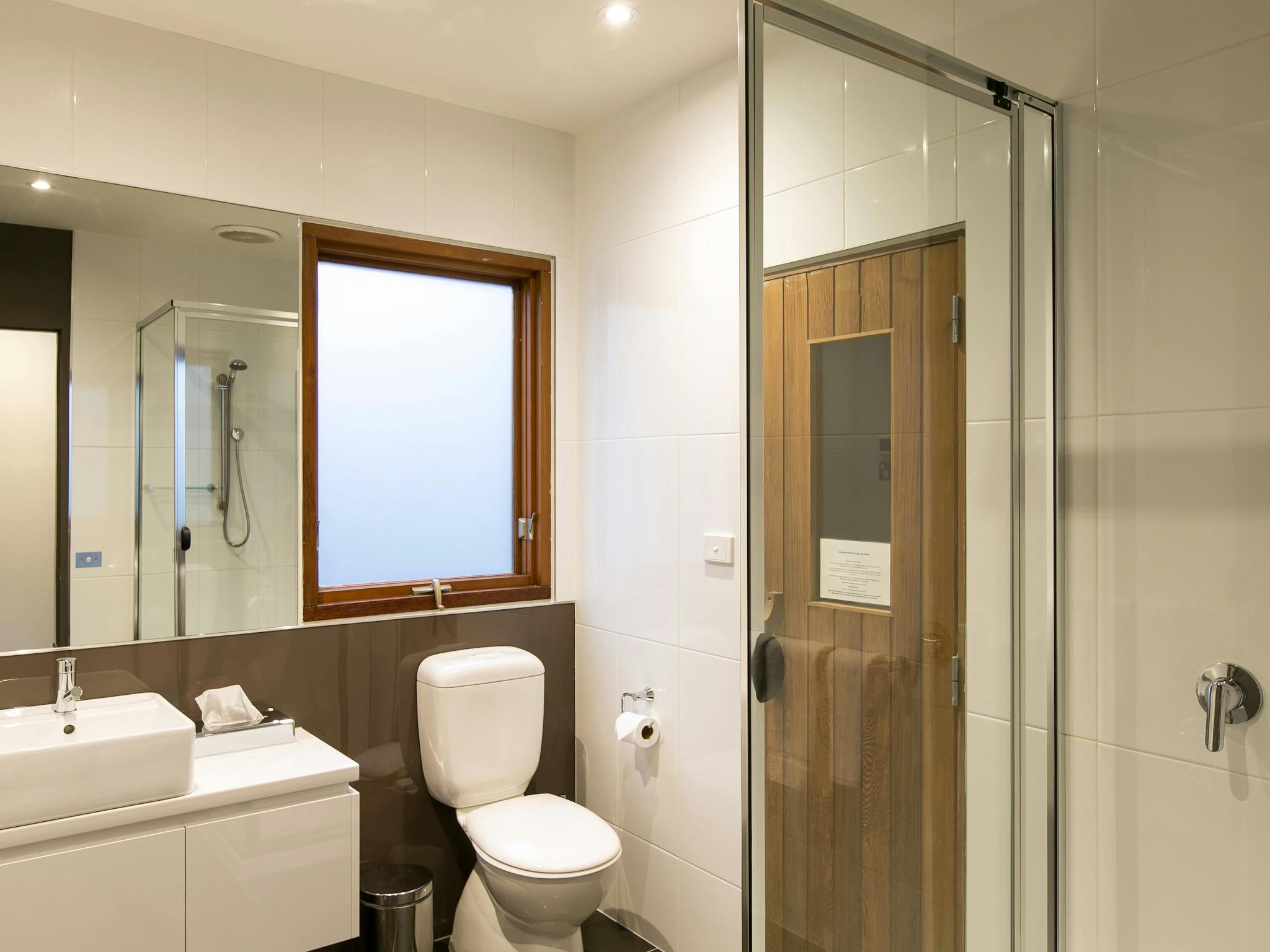 Bathroom with sauna