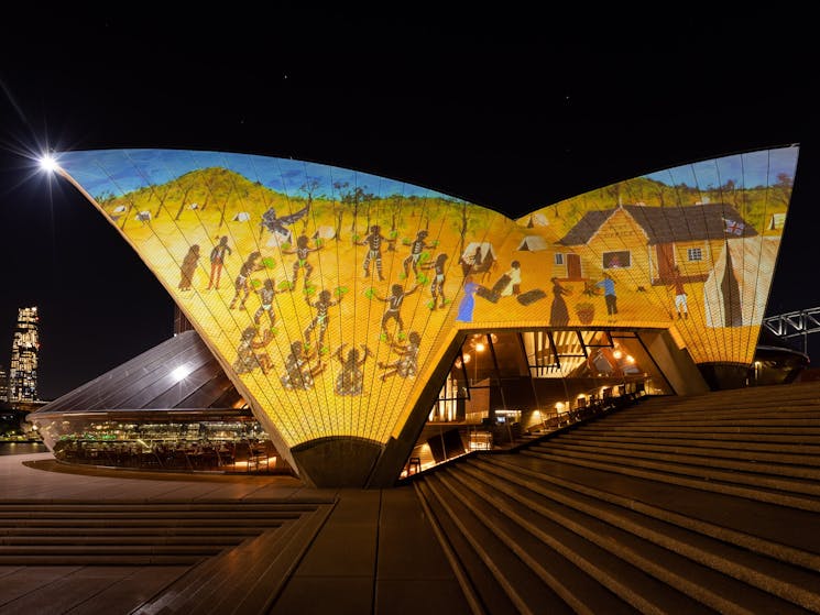 Sydney Opera House sails lit up with First Nations artwork