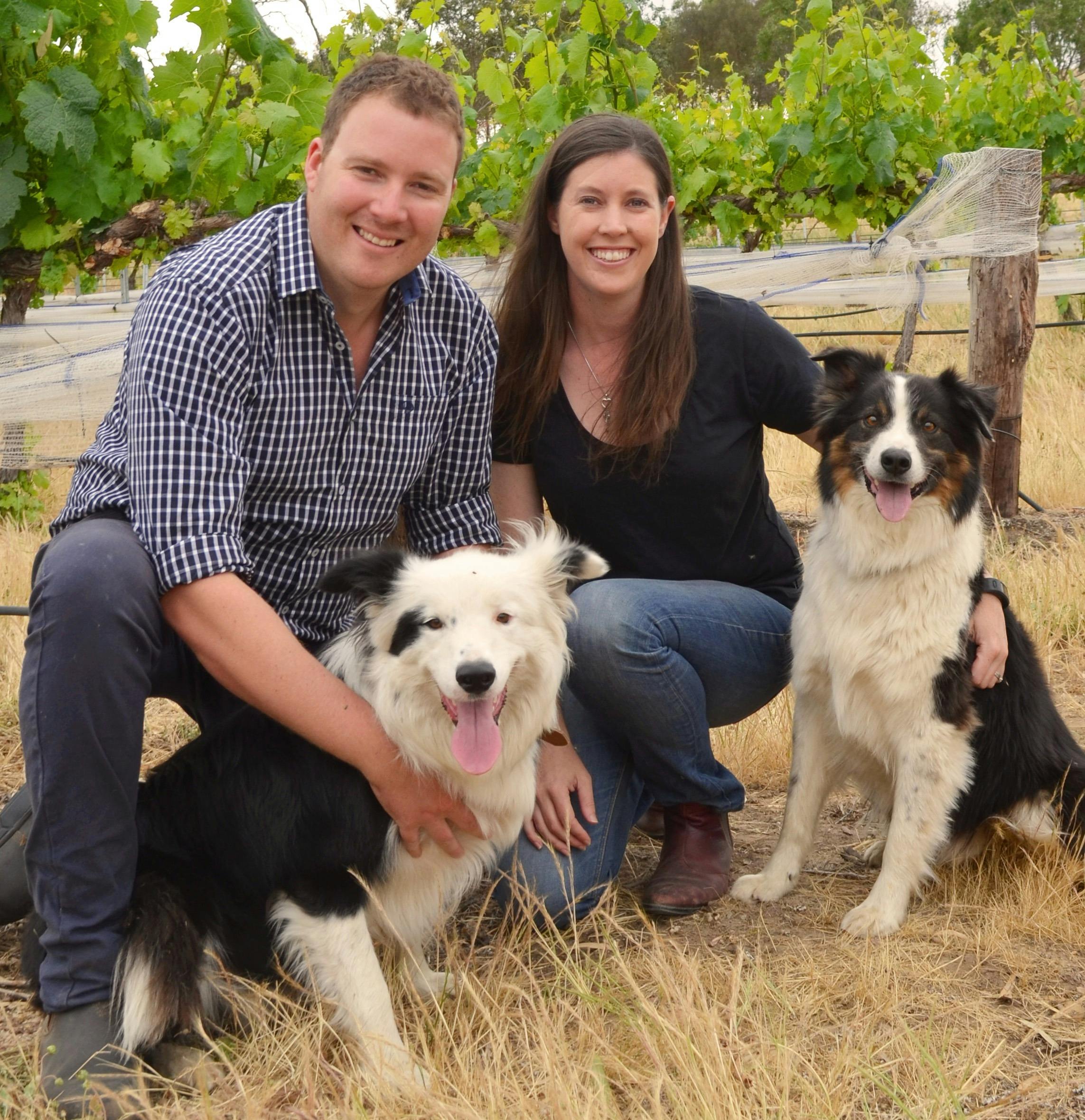 Scott, Bec, Bandit and Dexter at Fernfield Wines