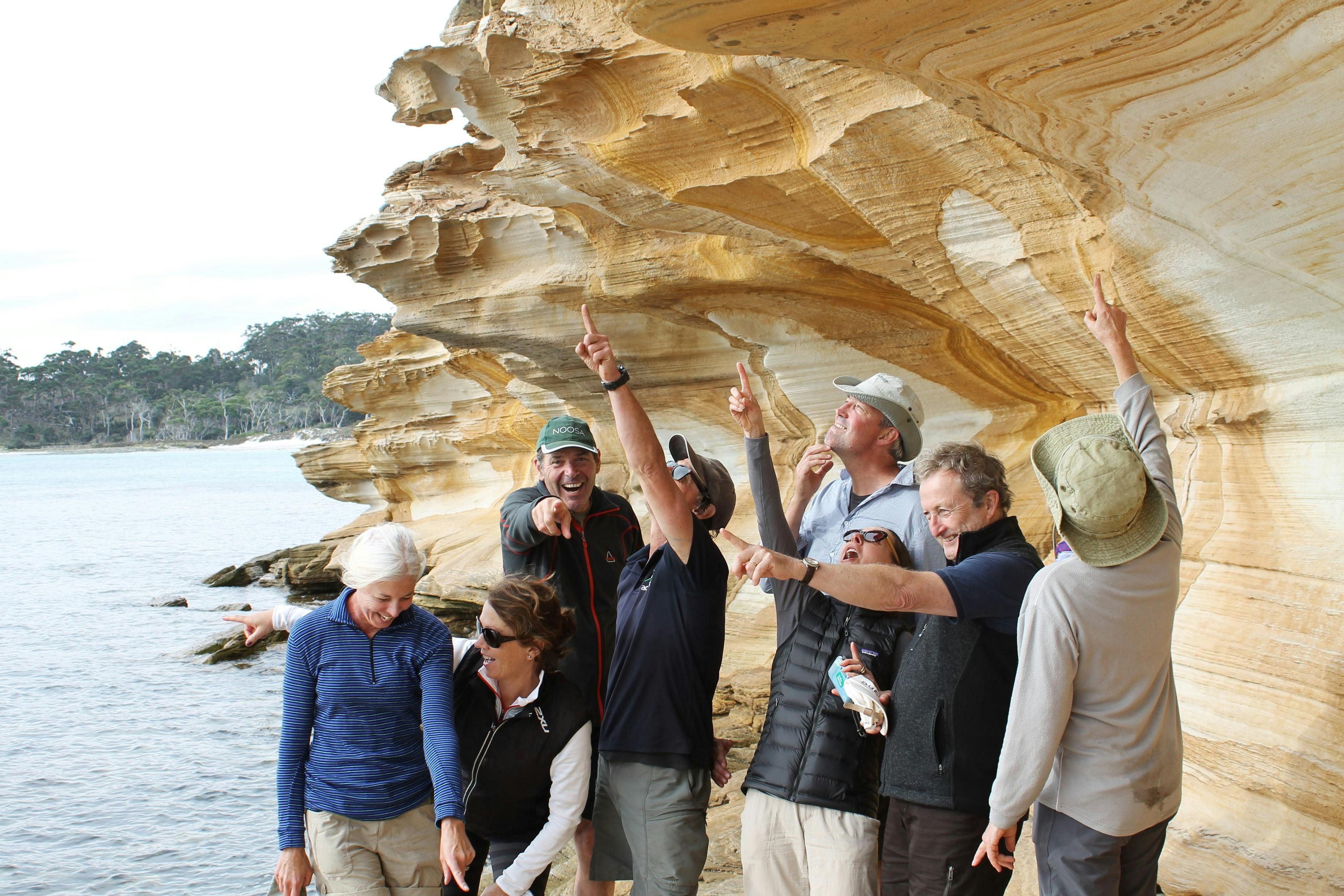 The famous Painted Cliffs on the Maria Island Pack-Free Walk by Life's An Adventure