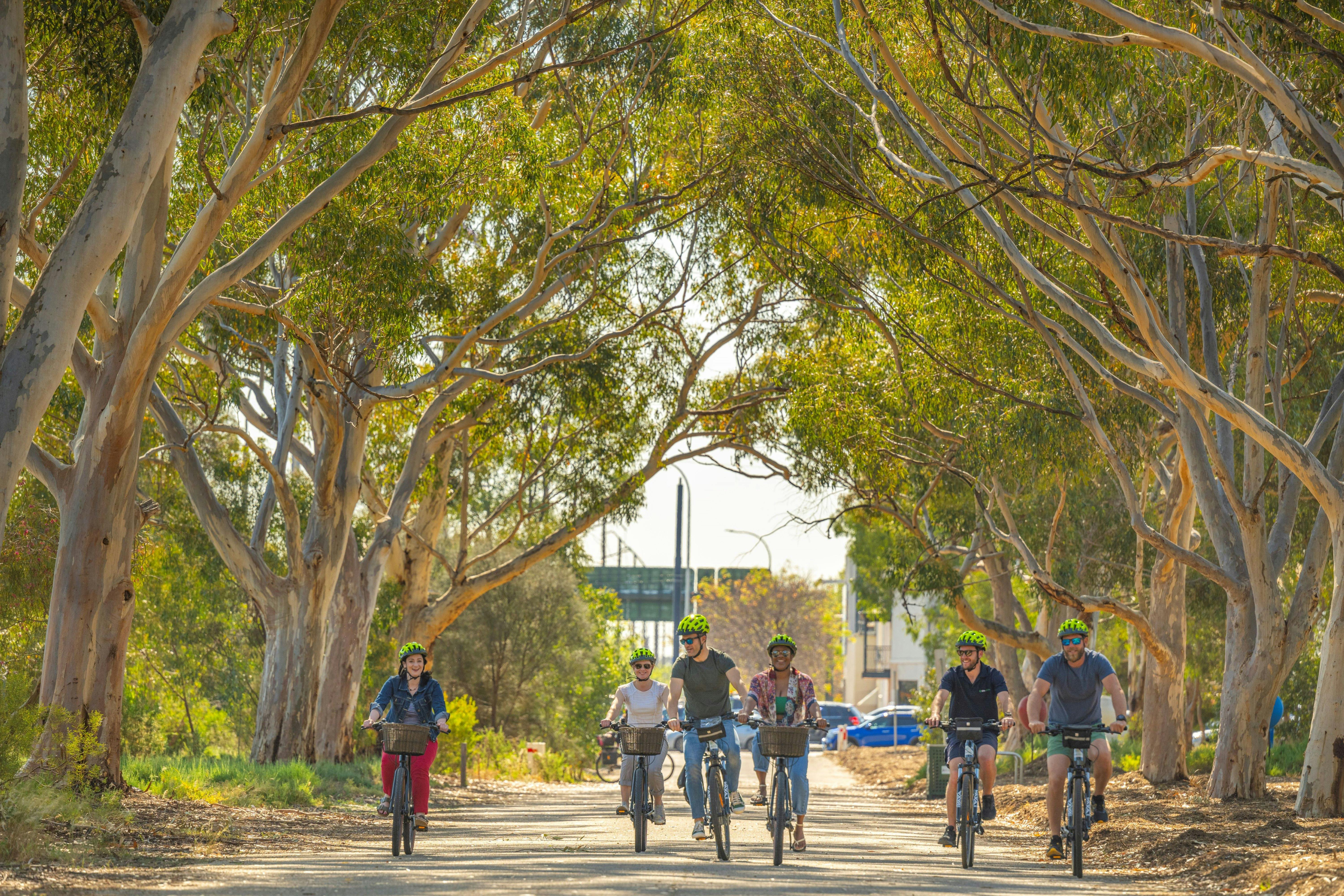 Riding along Linear Park Trail, Adelaide