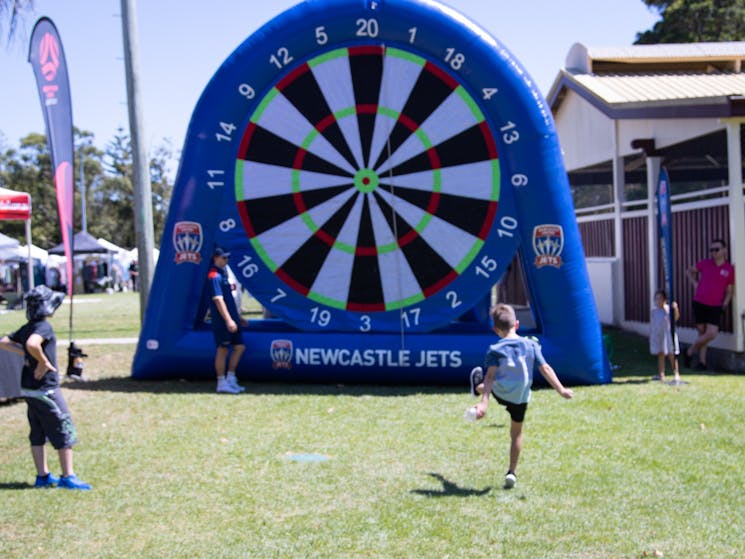 Inflatable soccer target at Try a Sport Day