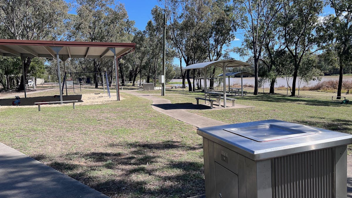 Bedford Weir Picnic Area with Peacock