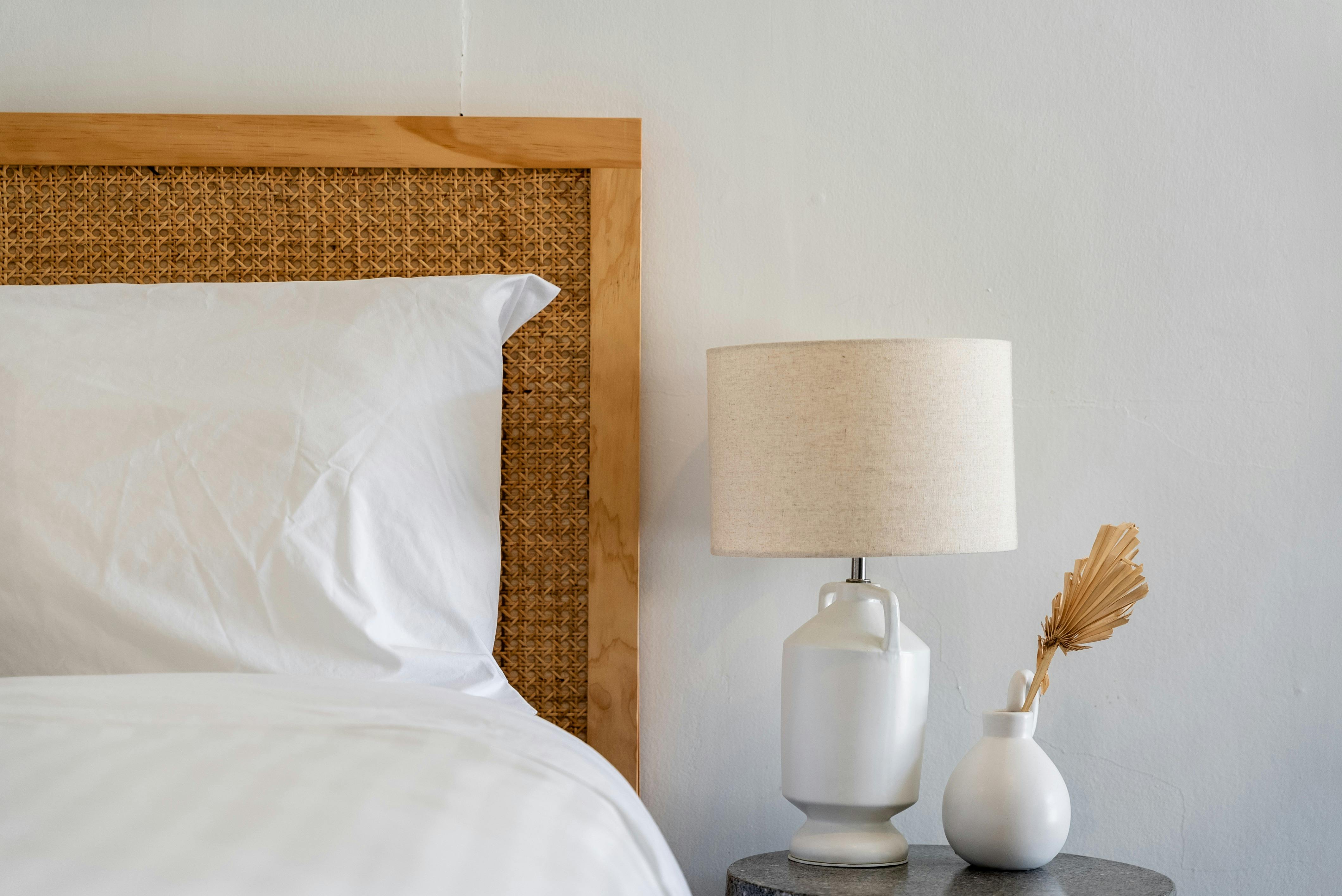bedhead and side table