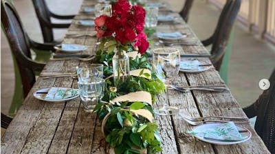 The verandah, Royal Hotel Adelong, set up for a function