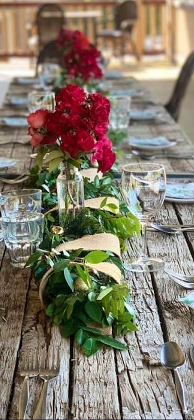 The verandah, Royal Hotel Adelong, set up for a function