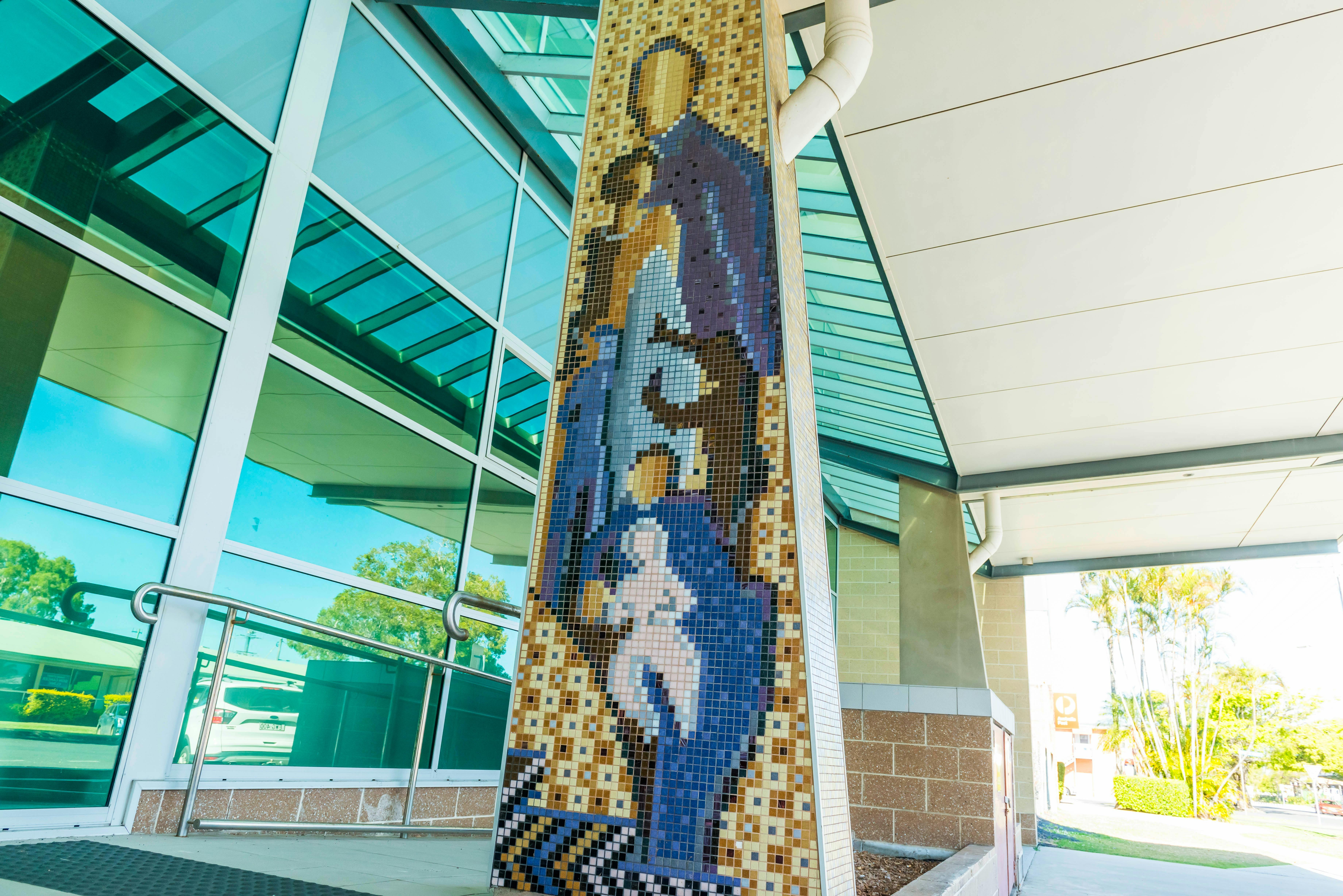 mosaic tiles on a pillar