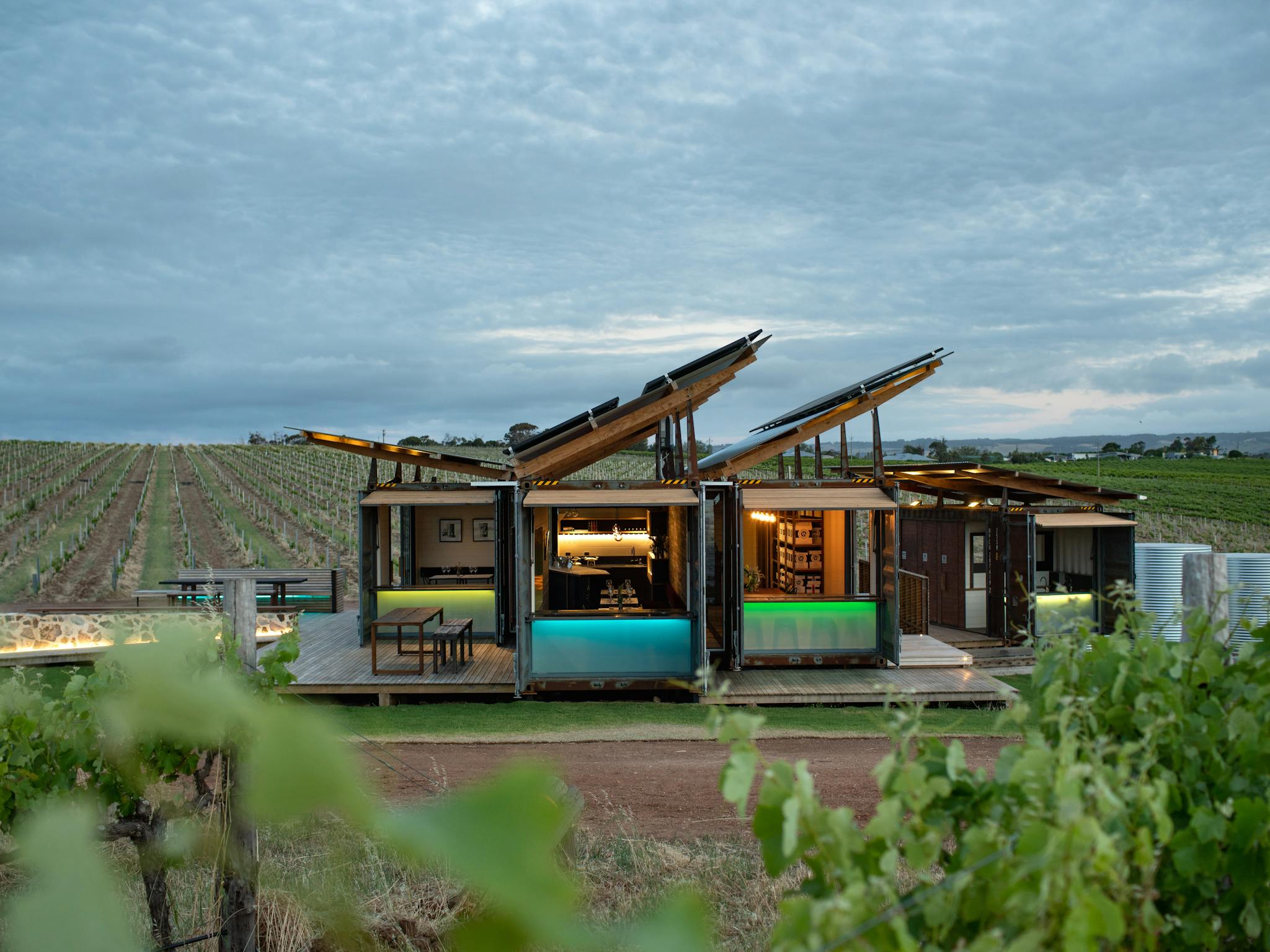 Container building in vines