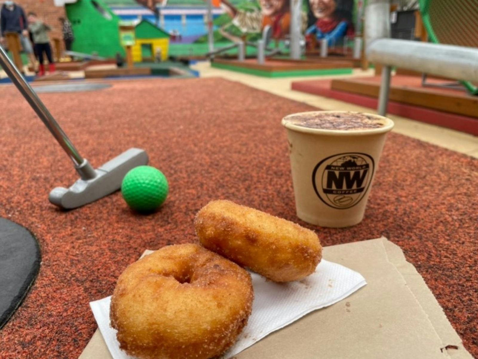 Donuts and coffee at mansfield mini golf