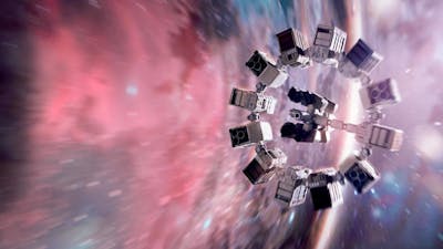 Spaceship speeding through a multicoloured universe