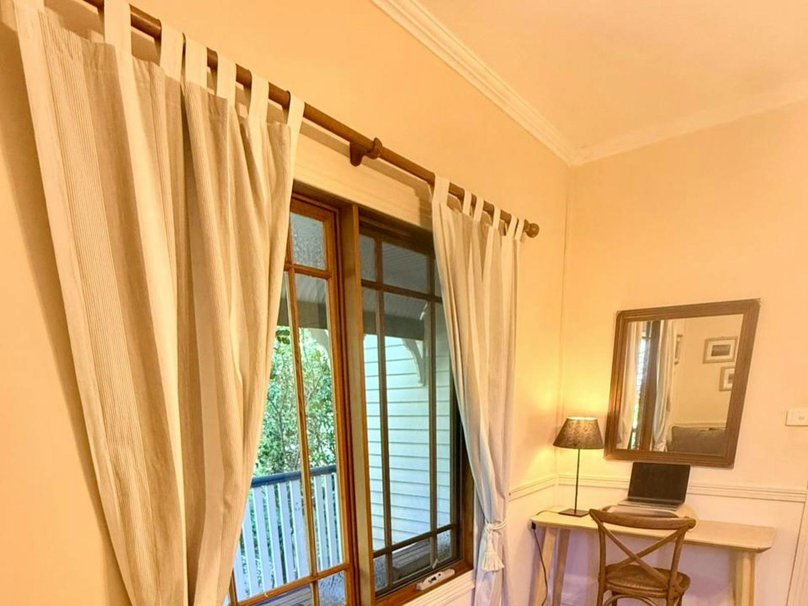 Peaceful workspace with scenic views  perfect for reading, remote work, or quiet reflection.