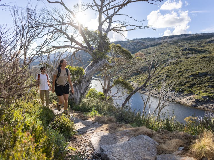 Two people on the Guthega to Charlotte Pass walk