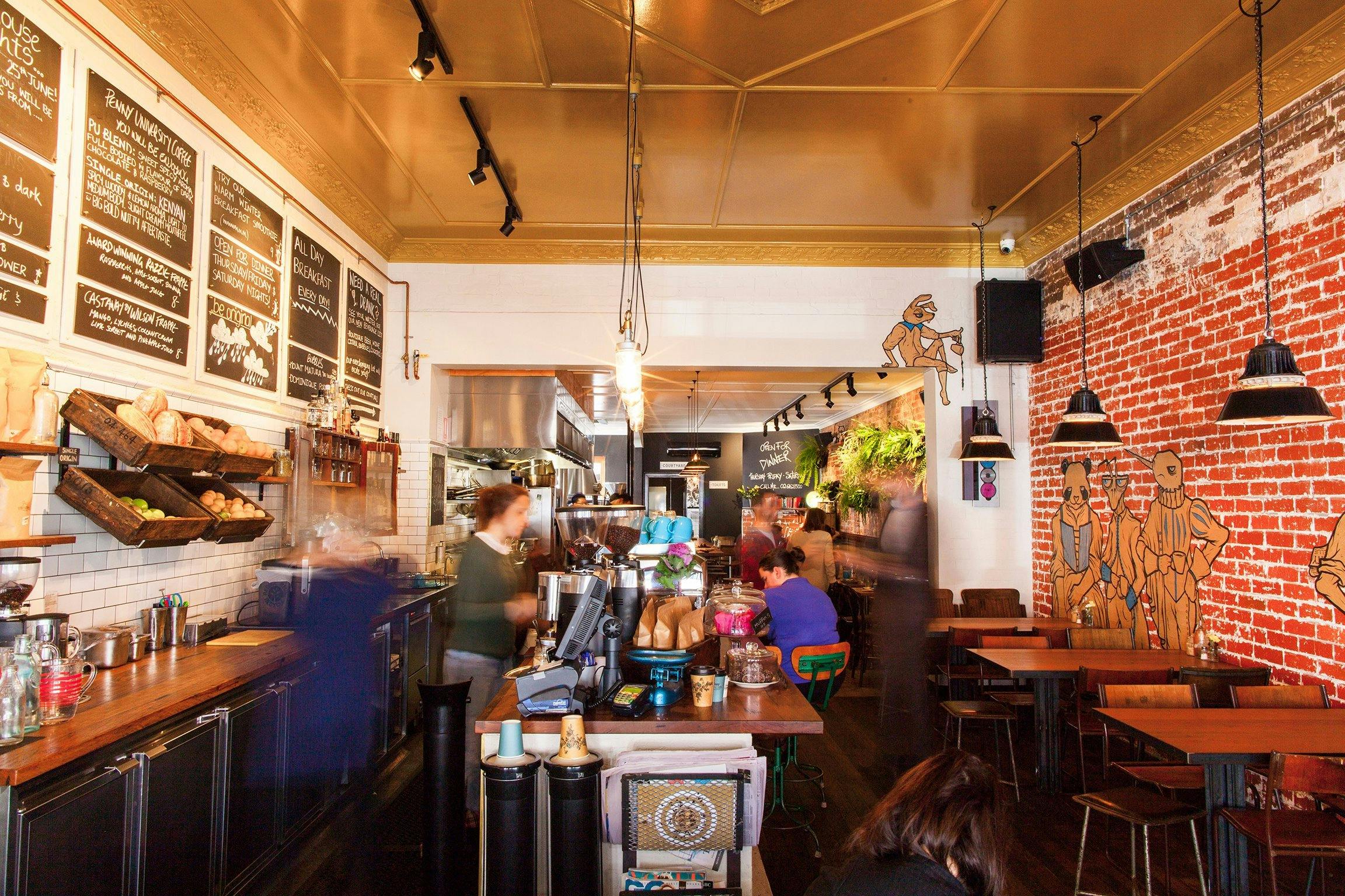 Rustic cafe interior