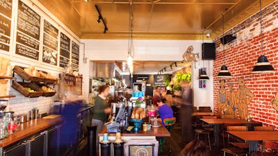 Rustic cafe interior