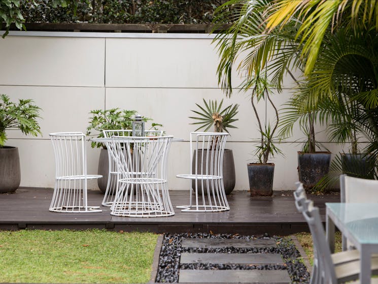 Private garden and outdoor furniture